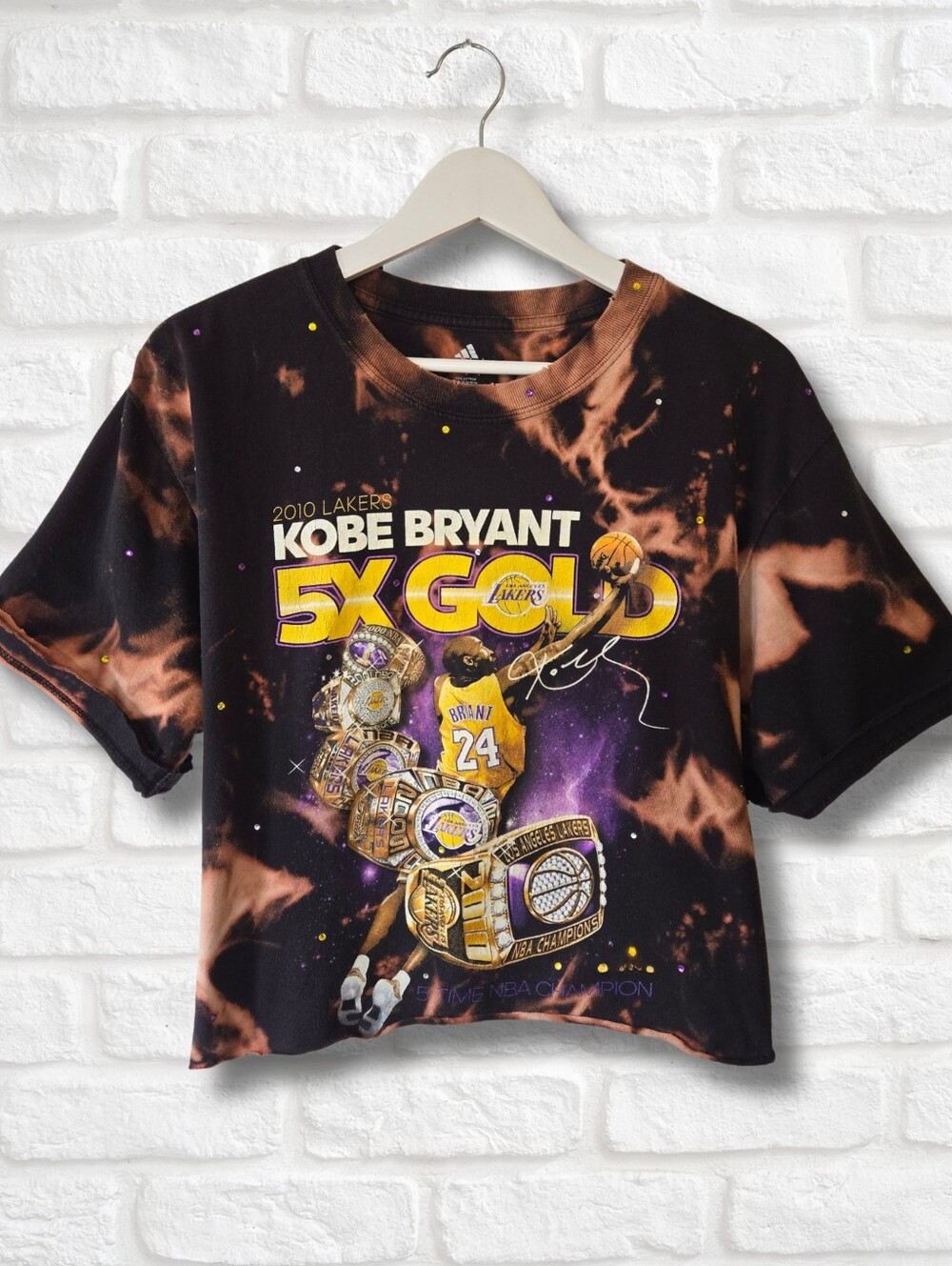 Los Angeles Lakers Crop Top W/Rhinestones